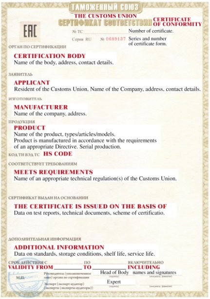 Certification & compliance (EAC & GOST)